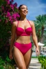 Dwuczęściowy kostium kąpielowy bikini bardotka z odpinanymi ramiączkami i figi z wyższym stanem