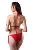 Dwuczęściowy kostium kąpielowy wzorzyste bikini, wiązany stanik i majtki