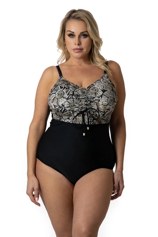 Jednoczęściowy kostium kąpielowy modelujący wyszczuplający usztywniane miski Plus Size