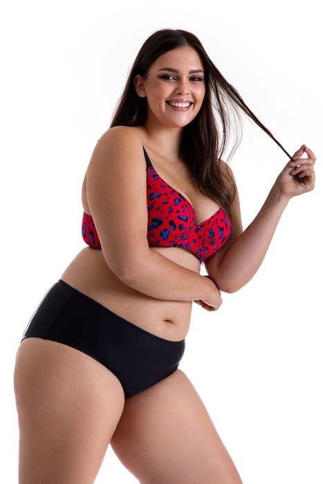 Dwuczęściowy kostium kąpielowy klasyczny usztywniany biustonosz i majtki z wyższym stanem