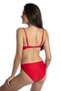 Dwuczęściowy kostium kąpielowy bikini, stanik push-up, bardotka z odpinanymi ramiączkami, klasyczne figi