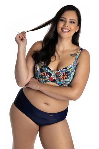 Dwuczęściowy kostium kąpielowy wyszczuplający Plus Size miękkie miski i majtki z marszczeniami