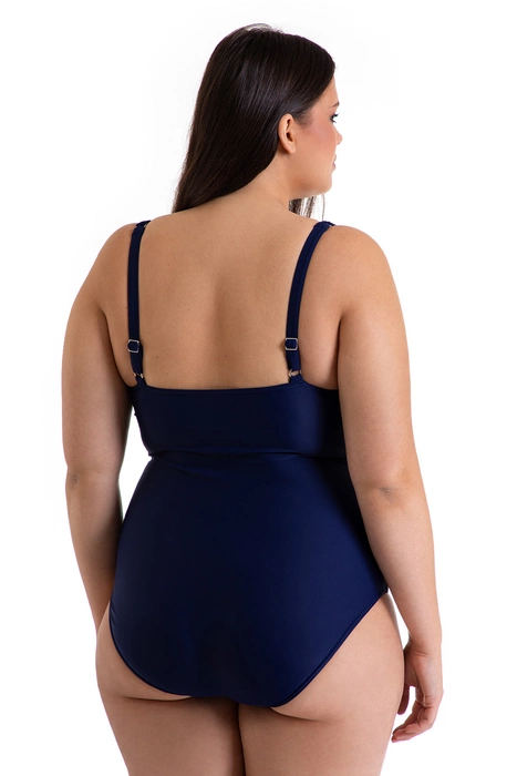 Jednoczęściowy wzorzysty kostium kąpielowy wyszczuplający z usztywnianymi miskami