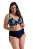 Dwuczęściowy kostium kąpielowy Plus Size modelujący miękkie miski i majtki z wysokim stanem