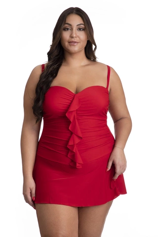 Jednoczęściowy kostium kąpielowy wyszczuplający z usztywnianymi miskami sukienka plażowa