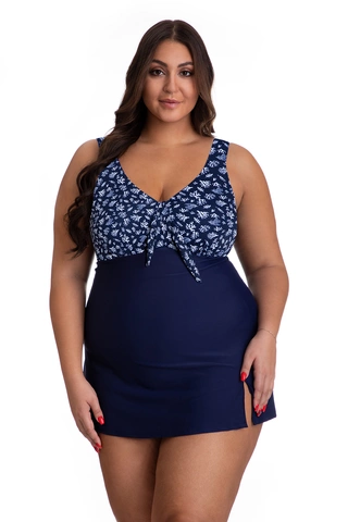 Jednoczęściowy kostium kąpielowy wyszczuplający przypominający sukienkę plażową