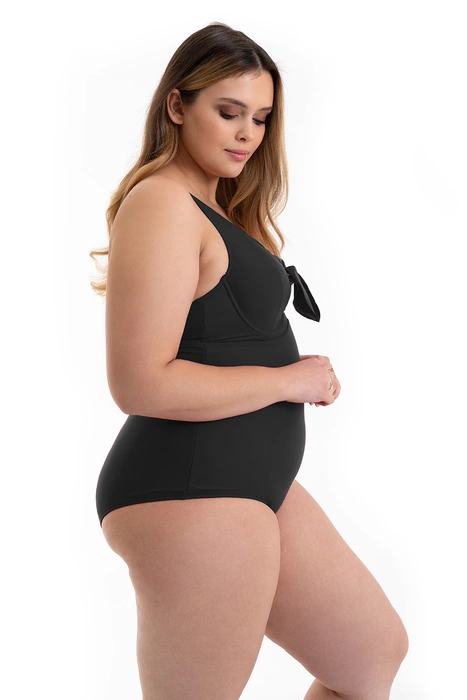 Jednoczęściowy kostium kąpielowy z fiszbinami i miękkimi miskami