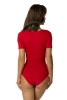 Bawełniane body damskie klasyczne z krótkim rękawem czerwone