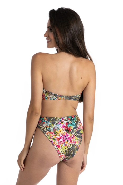 Dwuczęściowy kostium kąpielowy bikini bez ramiączek miękkie miski figi z wysokim stanem