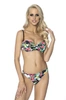 Dwuczęściowy kostium kąpielowy w kwiaty usztywniana bardotka i majtki brazyliany