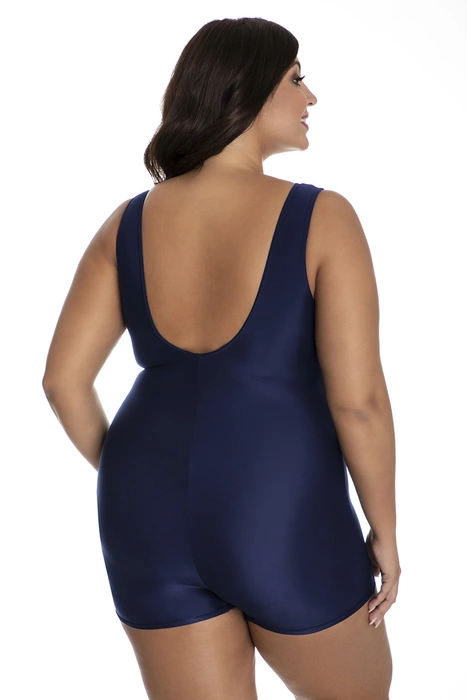 Jednoczęściowy kostium kąpielowy modelujący zabudowany z nogawkami