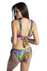 Dwuczęściowy kostium kąpielowy wzorzyste bikini z falbankami top bandeau