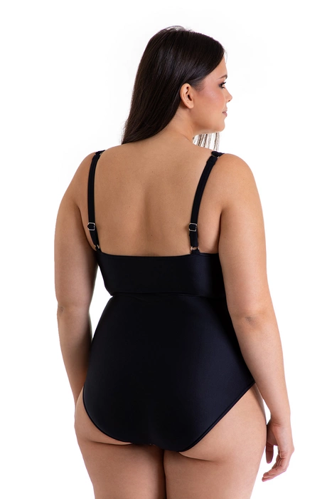 Jednoczęściowy wzorzysty kostium kąpielowy wyszczuplający z usztywnianymi miskami