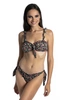 Dwuczęściowy kostium kąpielowy wzorzyste bikini z falbankami top bandeau
