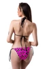Dwuczęściowy kostium kąpielowy wzorzyste bikini, wiązany stanik i majtki