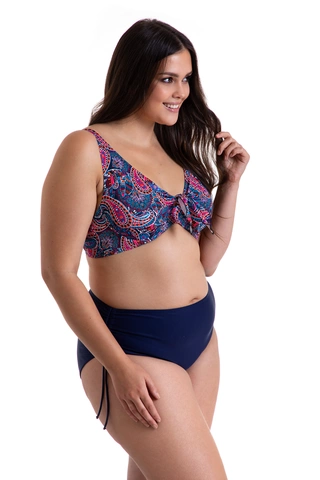 Dwuczęściowy kostium kąpielowy Plus Size modelujący miękkie miski i majtki z wysokim stanem