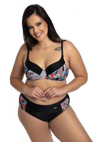 Dwuczęściowy kostium kąpielowy wyszczuplający z wysokim stanem