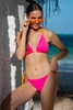 Dwuczęściowy kostium kąpielowy kolorowe bikini wiązane