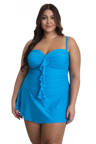 Jednoczęściowy kostium kąpielowy wyszczuplający z usztywnianymi miskami sukienka plażowa