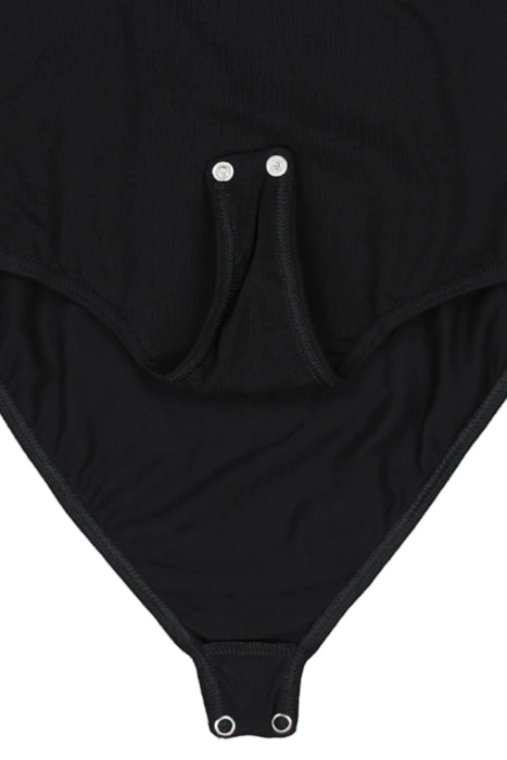 Bawełniane body damskie klasyczne z krótkim rękawem czarne