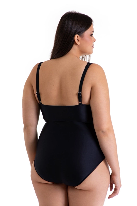 Jednoczęściowy wzorzysty kostium kąpielowy wyszczuplający z usztywnianymi miskami