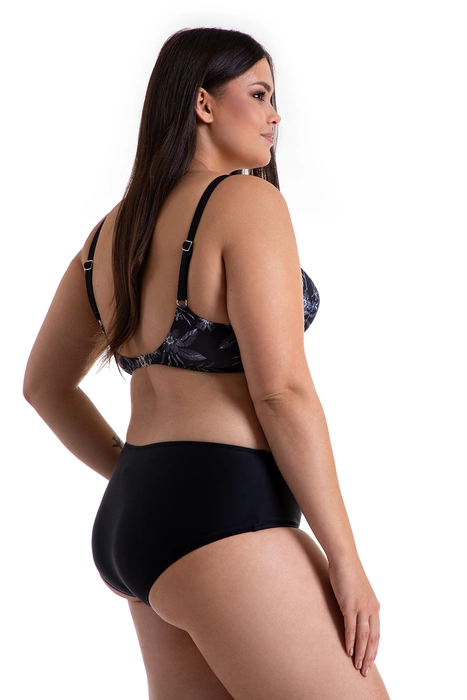 Dwuczęściowy kostium kąpielowy klasyczny usztywniany biustonosz i majtki z wyższym stanem