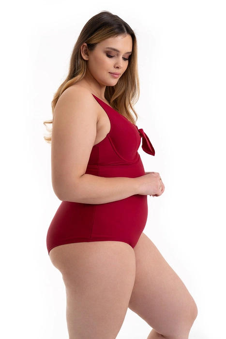 Jednoczęściowy kostium kąpielowy z fiszbinami i miękkimi miskami