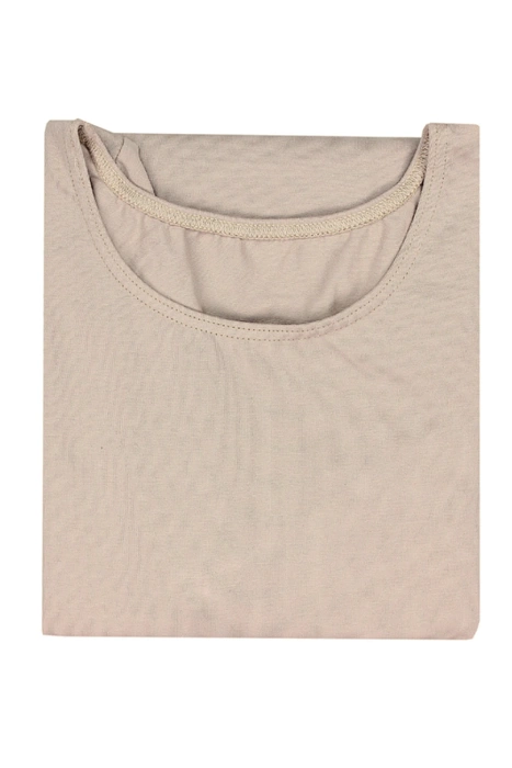 Bawełniane body damskie klasyczne z długim rękawem beżowe