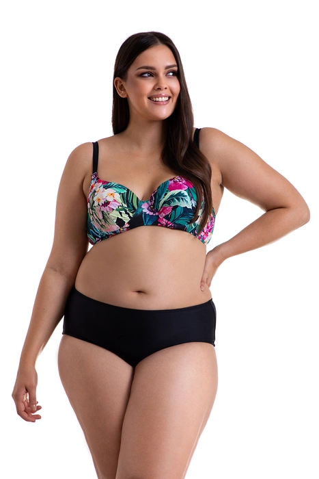 Dwuczęściowy kostium kąpielowy klasyczny usztywniany biustonosz i majtki z wyższym stanem