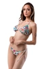 Dwuczęściowy kostium kąpielowy wzorzyste bikini, wiązany stanik i majtki