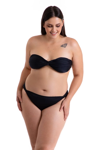 Dwuczęściowy kostium kąpielowy bikini miękki stanik bandeau, figi z regulacją