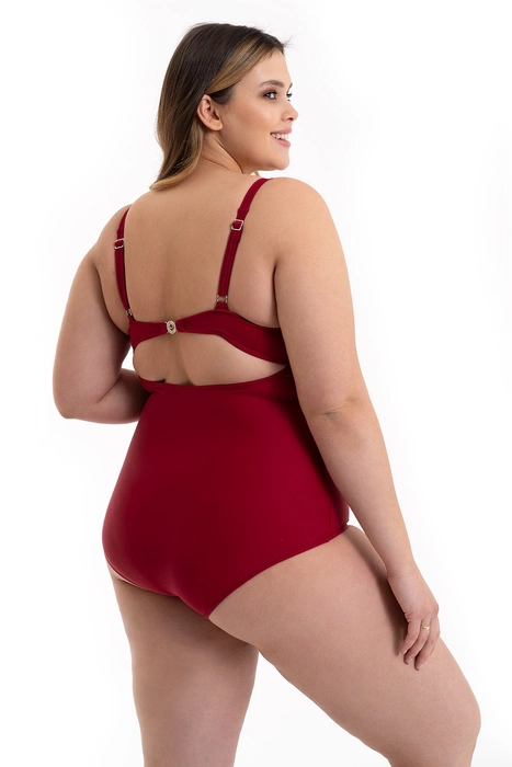 Jednoczęściowy kostium kąpielowy z fiszbinami i miękkimi miskami