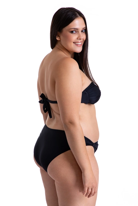 Dwuczęściowy kostium kąpielowy bikini miękki stanik bandeau, figi z regulacją