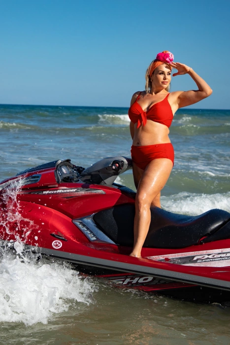 Dwuczęściowy kostium kąpielowy modelujący wyszczuplający Plus Size biustonosz usztywniany i wysokie majtki z marszczeniami