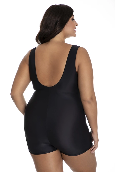 Jednoczęściowy kostium kąpielowy modelujący zabudowany z nogawkami