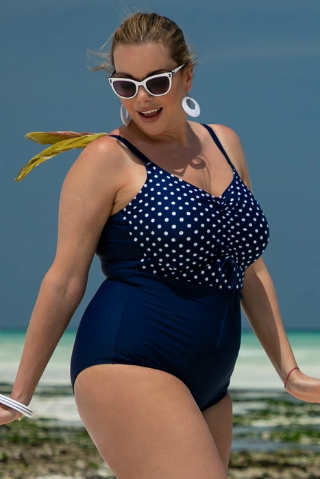 Jednoczęściowy kostium kąpielowy modelujący wyszczuplający usztywniane miski Plus Size