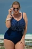 Jednoczęściowy kostium kąpielowy modelujący wyszczuplający usztywniane miski Plus Size