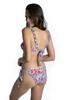Dwuczęściowy kostium kąpielowy wzorzyste bikini z falbankami top bandeau