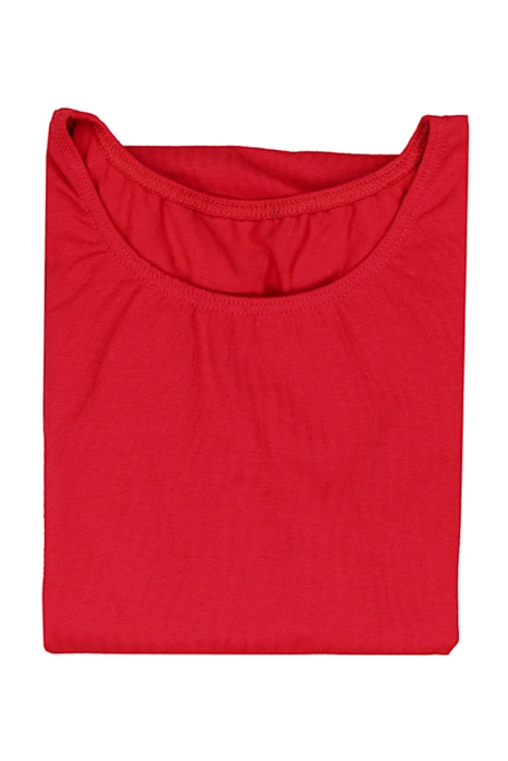 Bawełniane body damskie klasyczne z długim rękawem czerwone