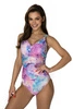 Jednoczęściowy kostium kąpielowy modelujący z marszczeniami w modne wzory