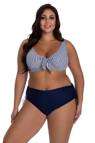 Dwuczęściowy kostium kąpielowy Plus Size modelujący miękkie miski i majtki z wysokim stanem