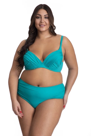 Dwuczęściowy kostium kąpielowy wyszczuplający Plus Size usztywniany biustonosz i majtki z wysokim stanem