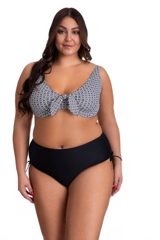 Dwuczęściowy kostium kąpielowy Plus Size modelujący miękkie miski i majtki z wysokim stanem