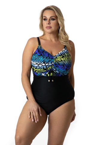 Jednoczęściowy kostium kąpielowy modelujący wyszczuplający usztywniane miski Plus Size