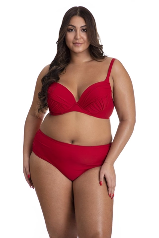 Dwuczęściowy kostium kąpielowy wyszczuplający Plus Size usztywniany biustonosz i majtki z wysokim stanem