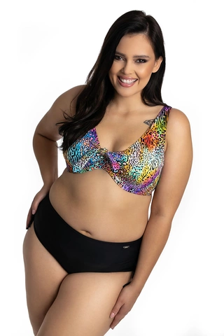 Dwuczęściowy kostium kąpielowy Plus Size modelujący miękkie miski i majtki z wysokim stanem